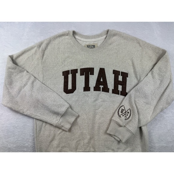 New York Popular Other - New York Popular Sweatshirt Large Crewneck Fleece Spell Out Utah‎